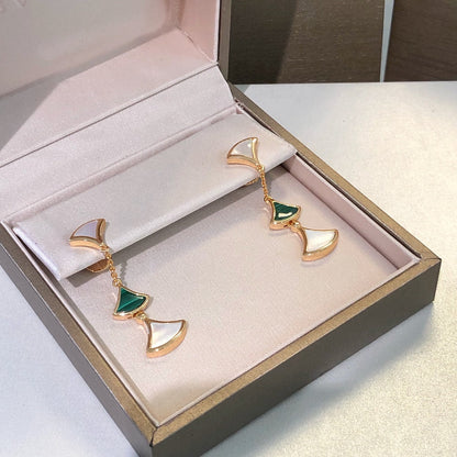 [Lumi Jewels]DREAM EARRINGS 3 MOTIFS MALACHITE MOP PINK GOLD