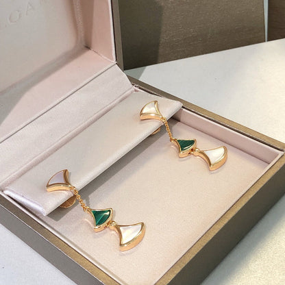 [Lumi Jewels]DREAM EARRINGS 3 MOTIFS MALACHITE MOP PINK GOLD