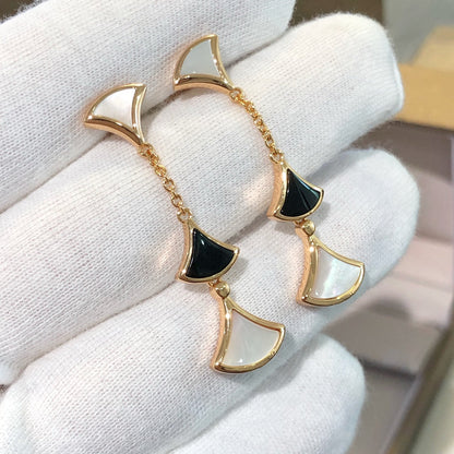 [Lumi Jewels]DREAM EARRINGS 3 MOTIFS ONYX MOP PINK GOLD