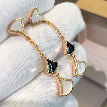 [Lumi Jewels]DREAM EARRINGS 3 MOTIFS ONYX MOP PINK GOLD