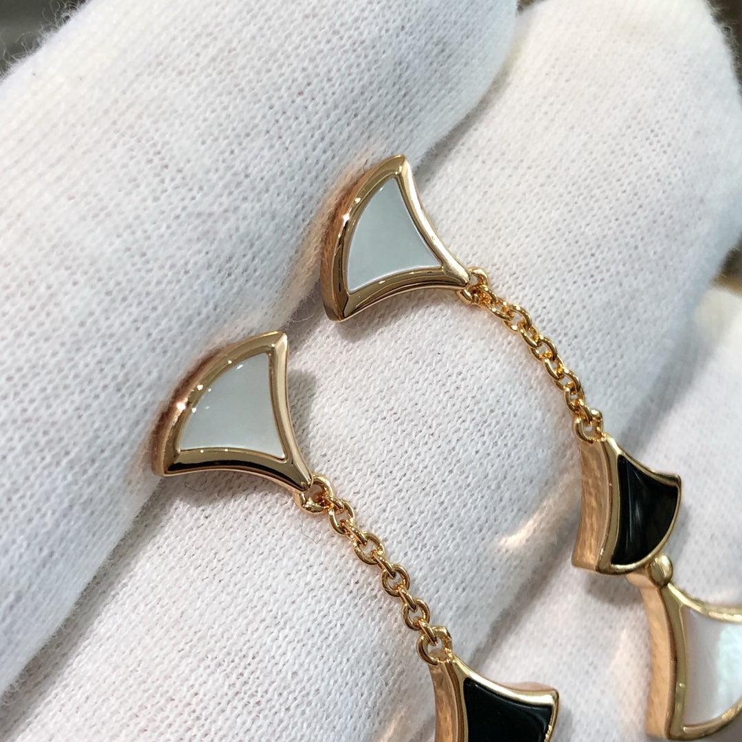 [Lumi Jewels]DREAM EARRINGS 3 MOTIFS ONYX MOP PINK GOLD