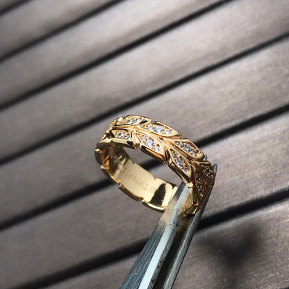 [Lumi Jewelry]OLIVE LEAF RING DIAMONDS