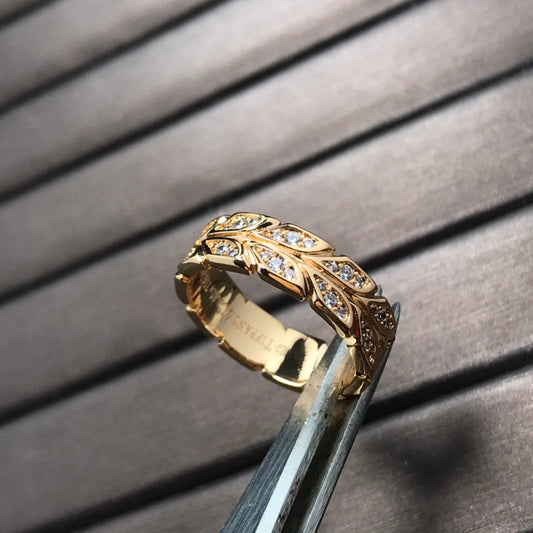 [Lumi Jewelry]OLIVE LEAF RING DIAMONDS