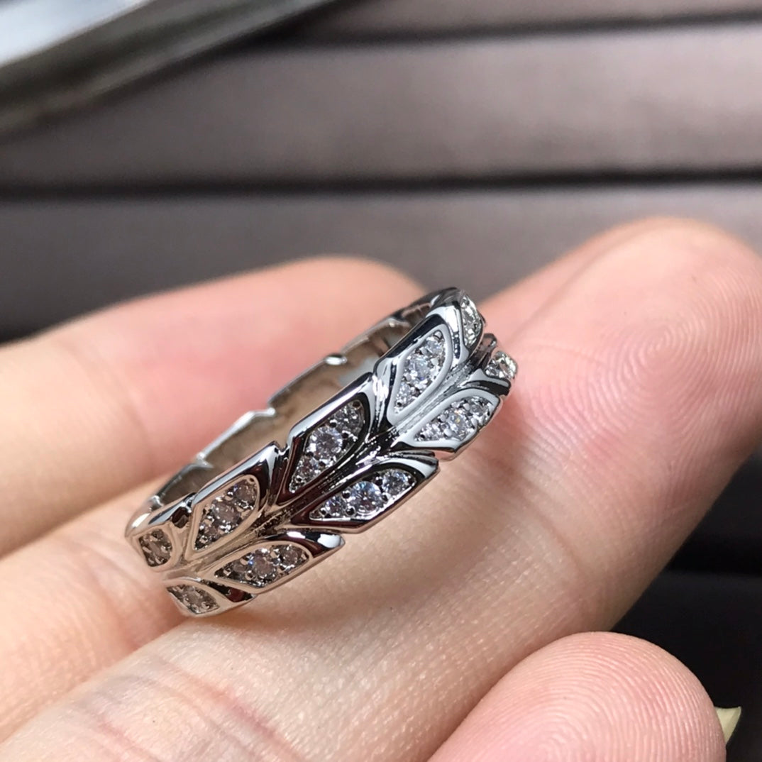 [Lumi Jewelry]OLIVE LEAF RING DIAMONDS