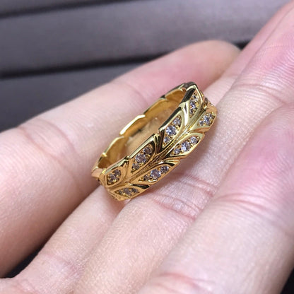 [Lumi Jewelry]OLIVE LEAF RING DIAMONDS
