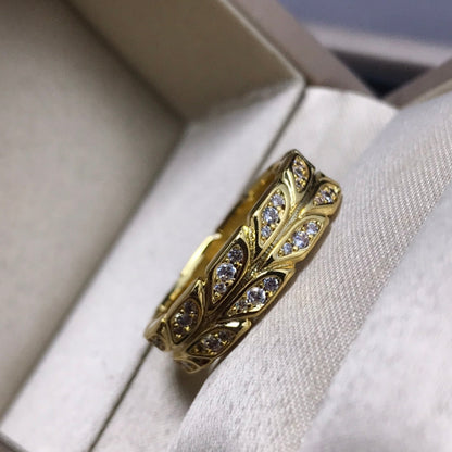 [Lumi Jewelry]OLIVE LEAF RING DIAMONDS