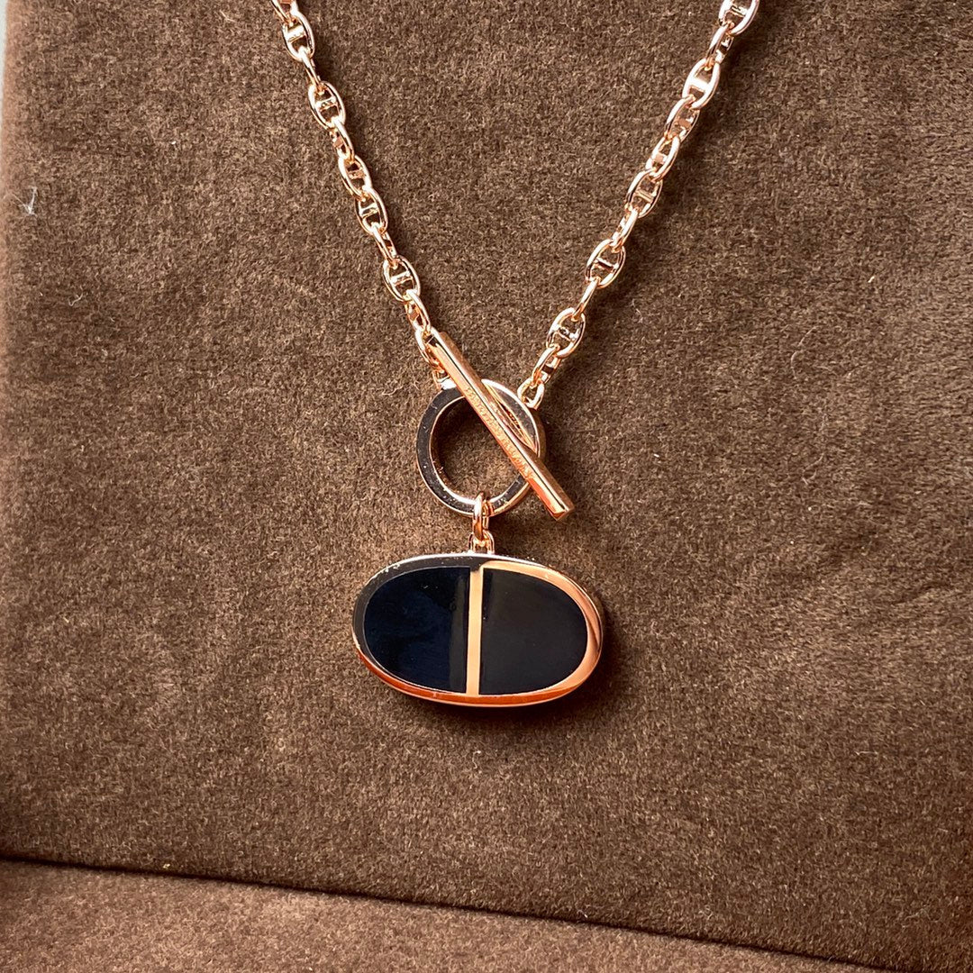 [Lumi Jewels]CHAINE VERSO BLACK CERAMIC NECKLACE