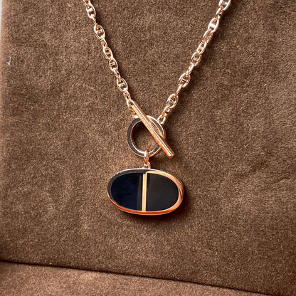 [Lumi Jewels]CHAINE VERSO BLACK CERAMIC NECKLACE