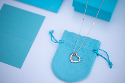 [Lumi Jewelry]OPEN HEART PEDANT PINK GOLD NECKLACE