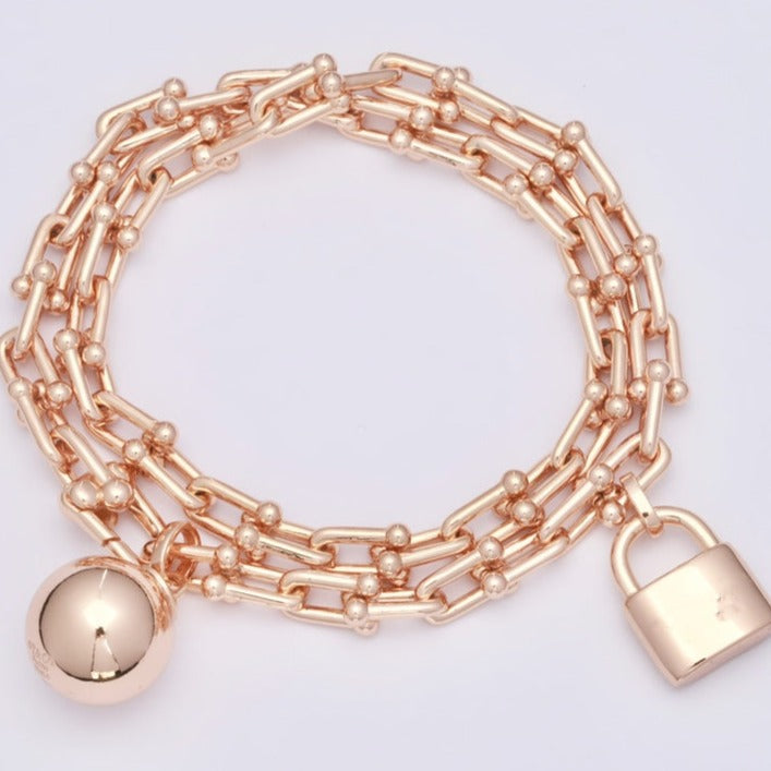 [Lumi Jewelry]HARDWEAR WRAP PINK GOLD BRACELET