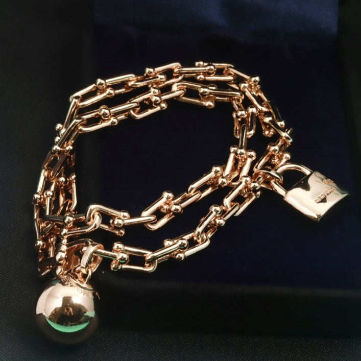 [Lumi Jewelry]HARDWEAR WRAP PINK GOLD BRACELET