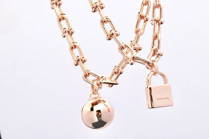 [Lumi Jewelry]HARDWEAR PINK GOLD WRAP NECKLACE