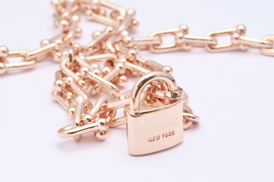 [Lumi Jewelry]HARDWEAR PINK GOLD WRAP NECKLACE