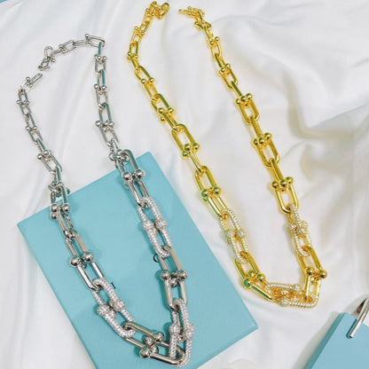 [Lumi Jewelry]HARDWEAR NECKLACE DIAMOND PAVED