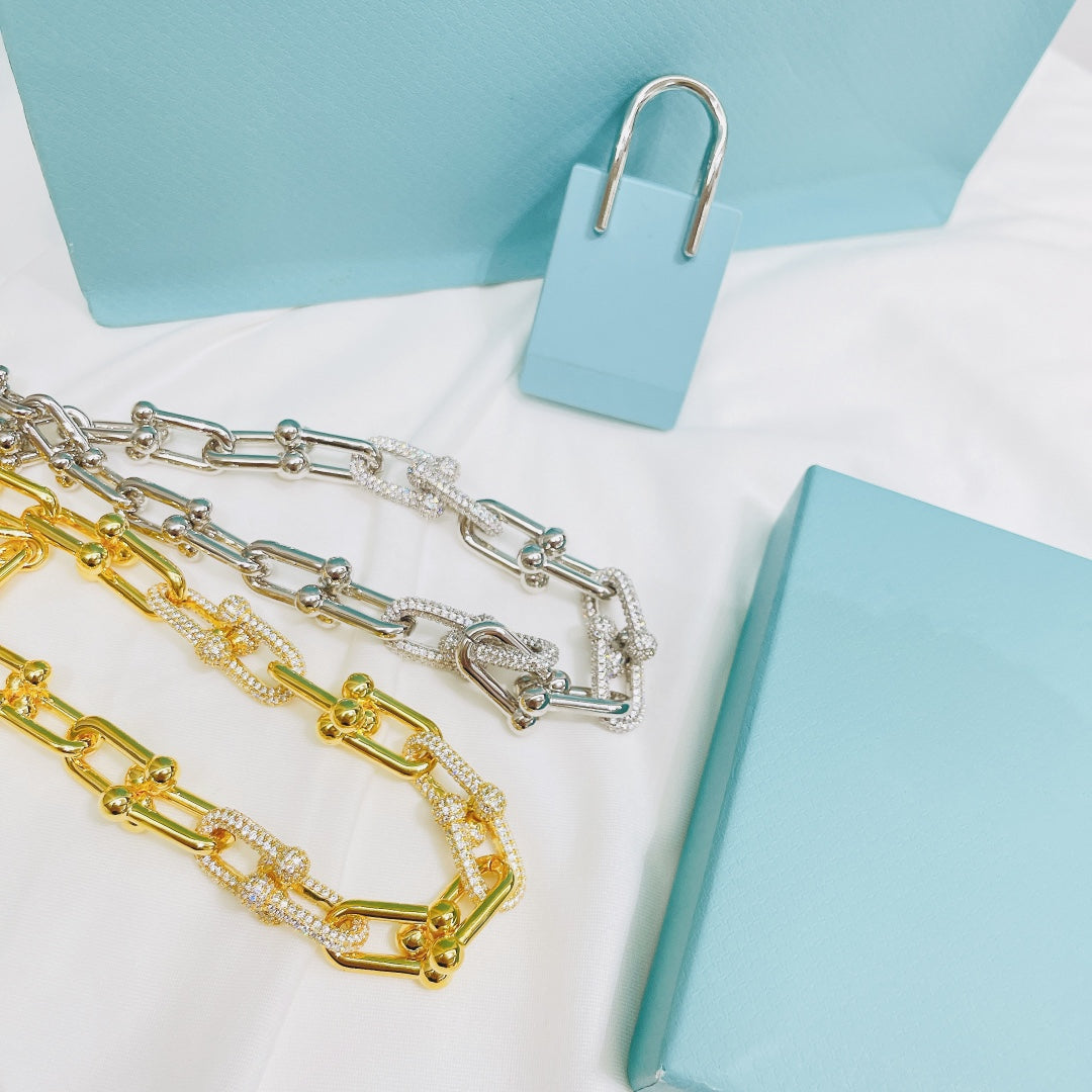 [Lumi Jewelry]HARDWEAR NECKLACE DIAMOND PAVED