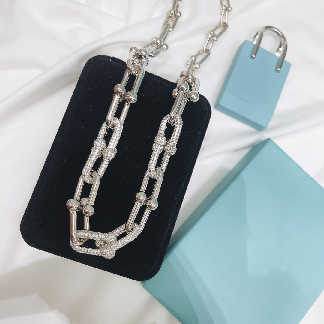[Lumi Jewelry]HARDWEAR NECKLACE DIAMOND PAVED