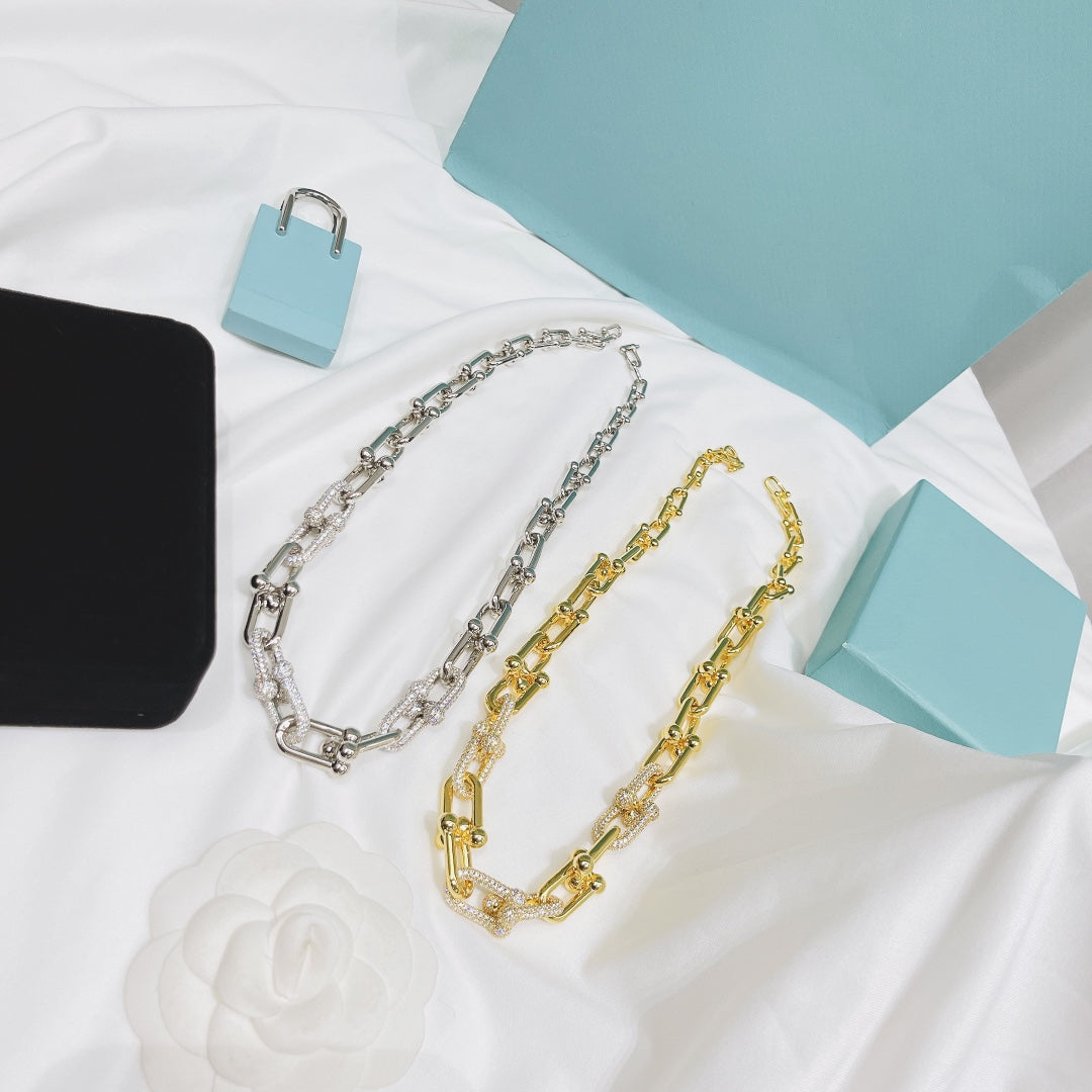 [Lumi Jewelry]HARDWEAR NECKLACE DIAMOND PAVED