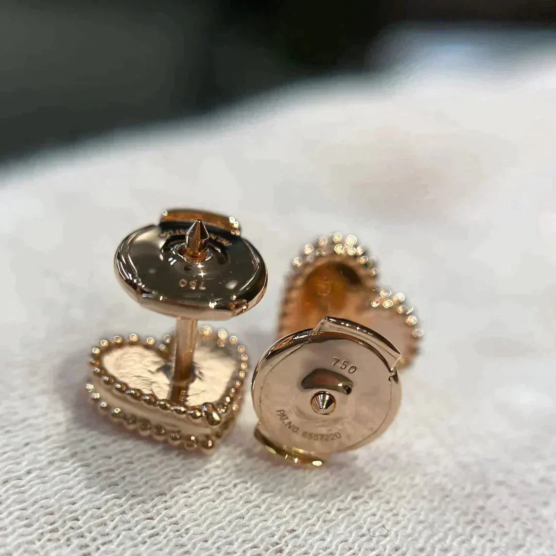 [Lumi Jewels]HEART CARNELIAN STUD EARRINGS