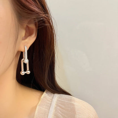 [Lumi Jewelry]HARDWEAR DROP DIAMONDS EARRINGS
