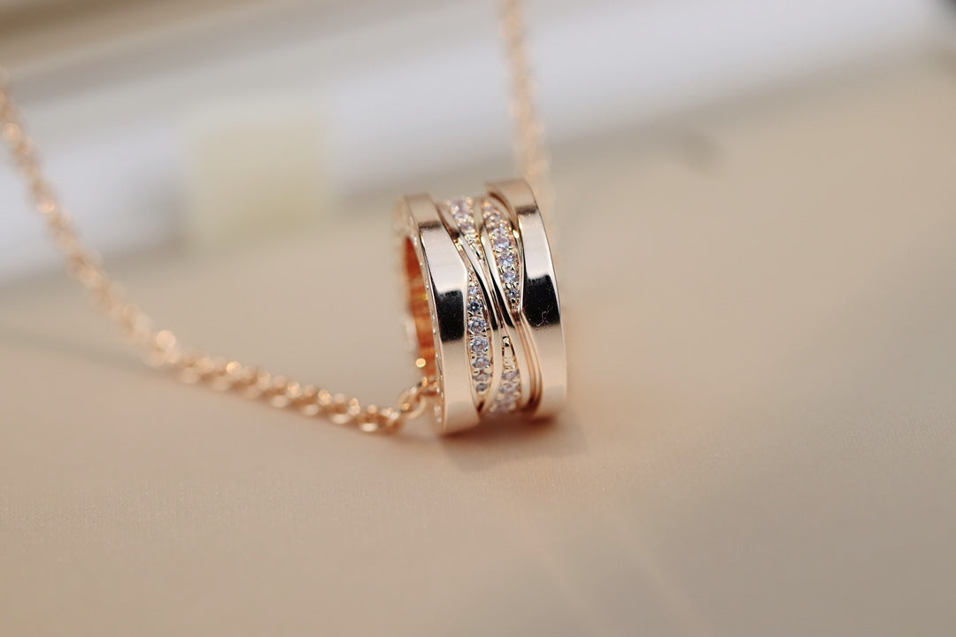 [Lumi Jewels]ZERO 1 PINK GOLD DIAMOND NECKLACE