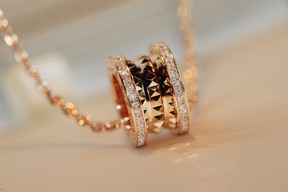 [Lumi Jewels]ZERO 1 ROCK PEDANT PINK GOLD NECKLACE