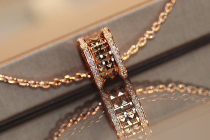 [Lumi Jewels]ZERO 1 ROCK PEDANT PINK GOLD NECKLACE