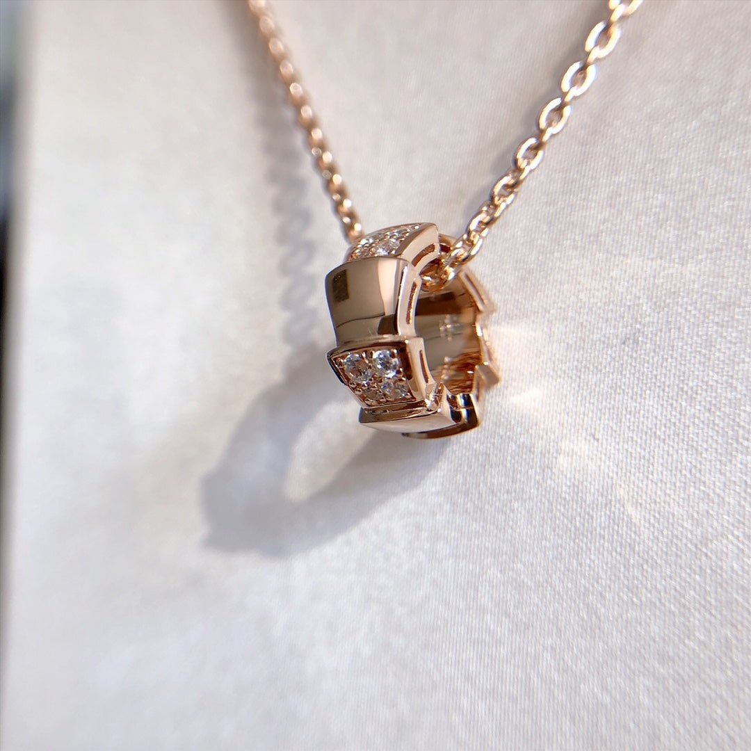 [Lumi Jewels]SERPENTI PEDANT DIAMOND PINK GOLD NECKLACE