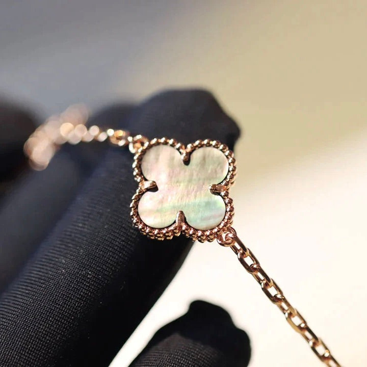 [Lumi Jewels]CLOVER 20 MOTIFS DARK MOP DIAMOND  NECKLACE