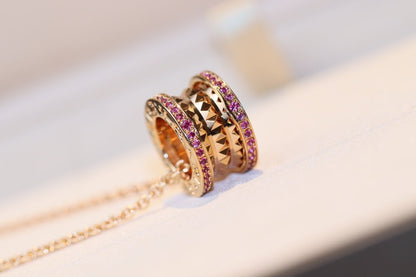 [Lumi Jewels]ZERO 1 ROCK PINK GOLD PINK DIAMOND NECKLACE