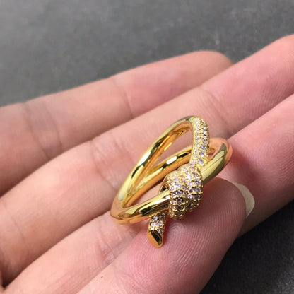 [Lumi Jewelry]KNOT RING DOUBLE ROW DIAMOND