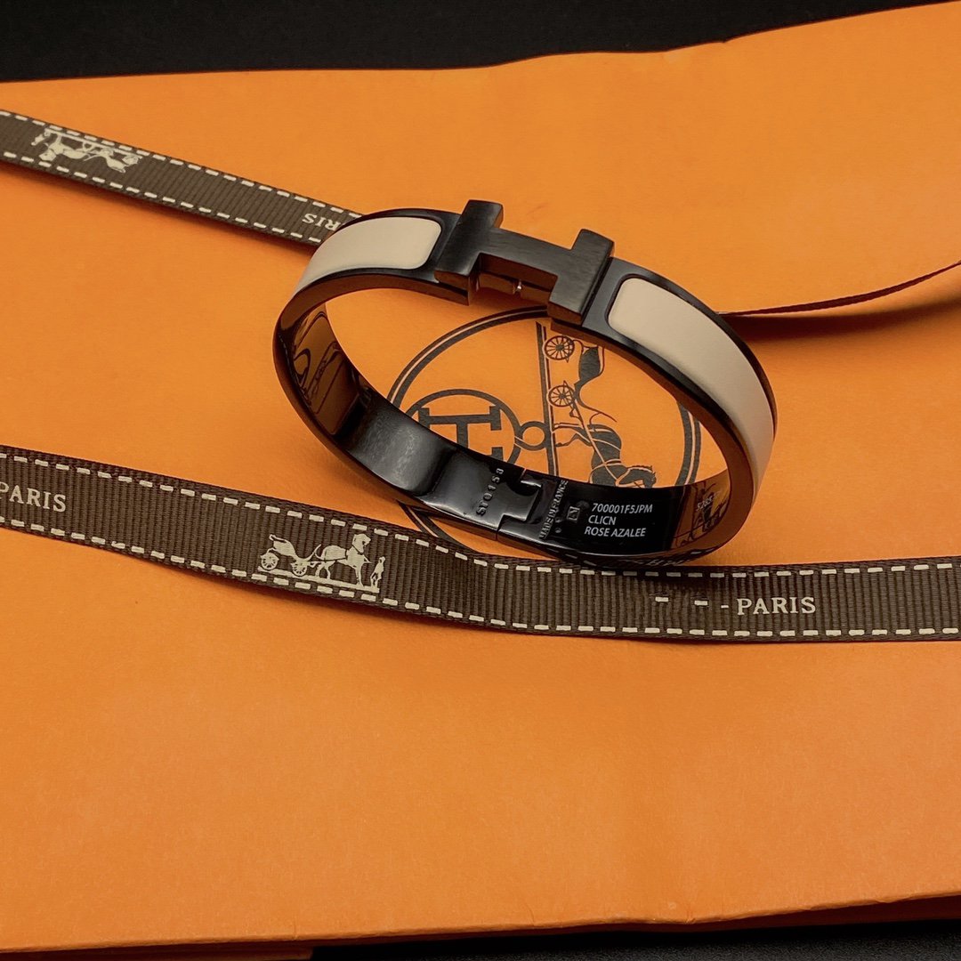 [Lumi Jewels]H BRACELET 12MM BLACK BEIGE CERAMIC