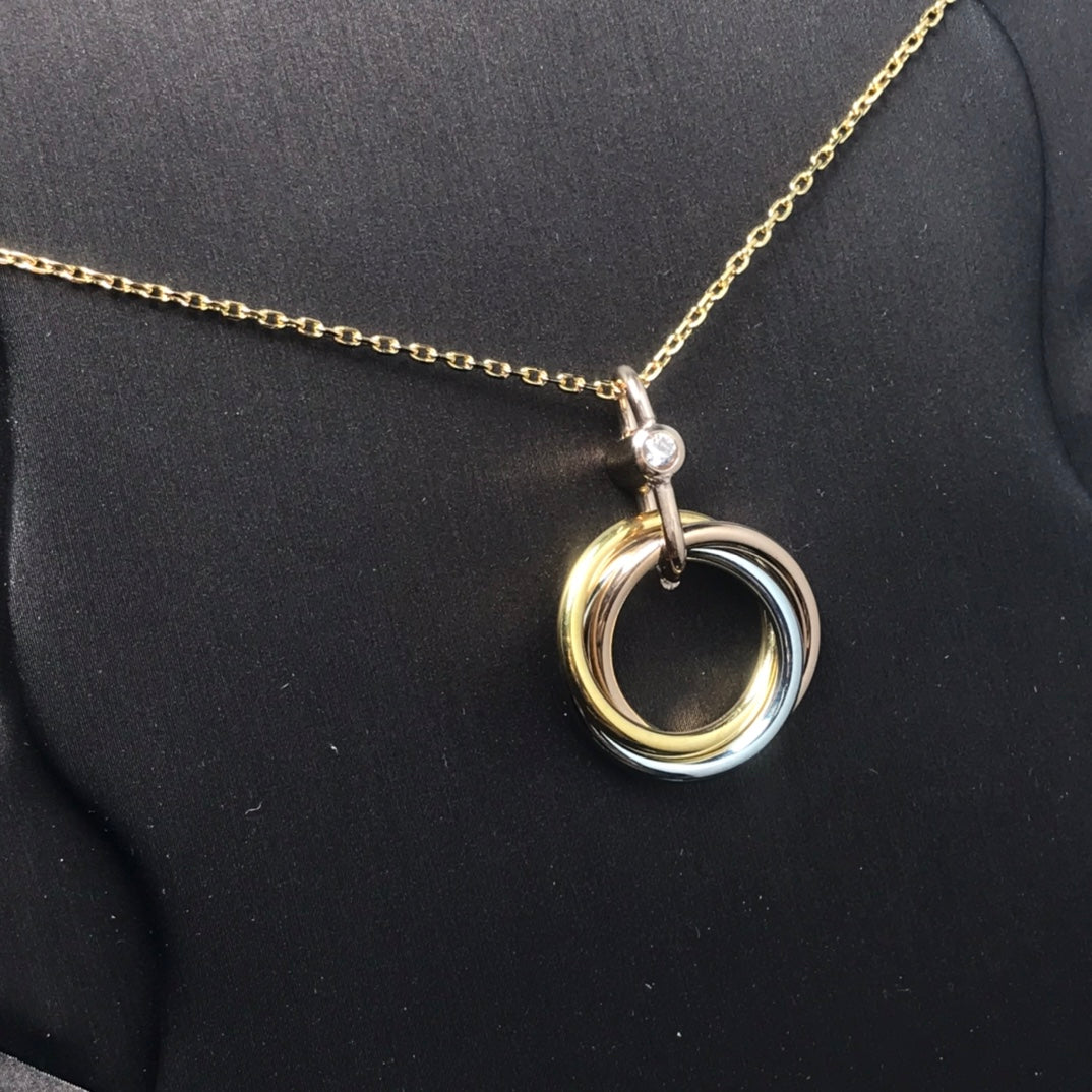 [Lumi Jewelry]TRINITY  NECKLACE 1 DIAMOND