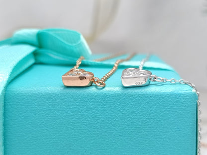 [Lumi Jewelry]HEART 3 DIAMONDS PEDANT NECKLACE