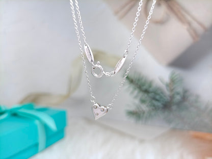 [Lumi Jewelry]HEART 3 DIAMONDS PEDANT NECKLACE