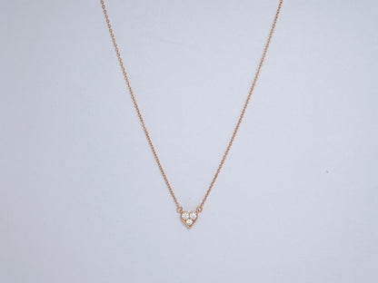 [Lumi Jewelry]HEART 3 DIAMONDS PEDANT NECKLACE