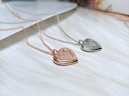 [Lumi Jewelry]HEART DIAMONDS PEDANT NECKLACE