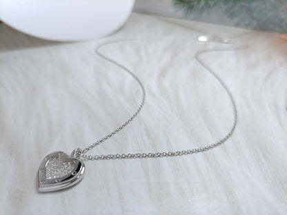 [Lumi Jewelry]HEART DIAMONDS PEDANT NECKLACE