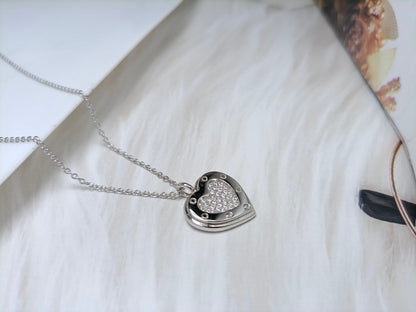 [Lumi Jewelry]HEART DIAMONDS PEDANT NECKLACE
