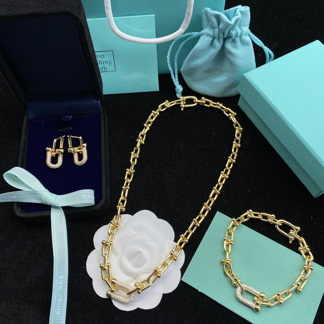 [Lumi Jewelry]HARDWEAR LINK DIAMOND GOLD EARRINGS
