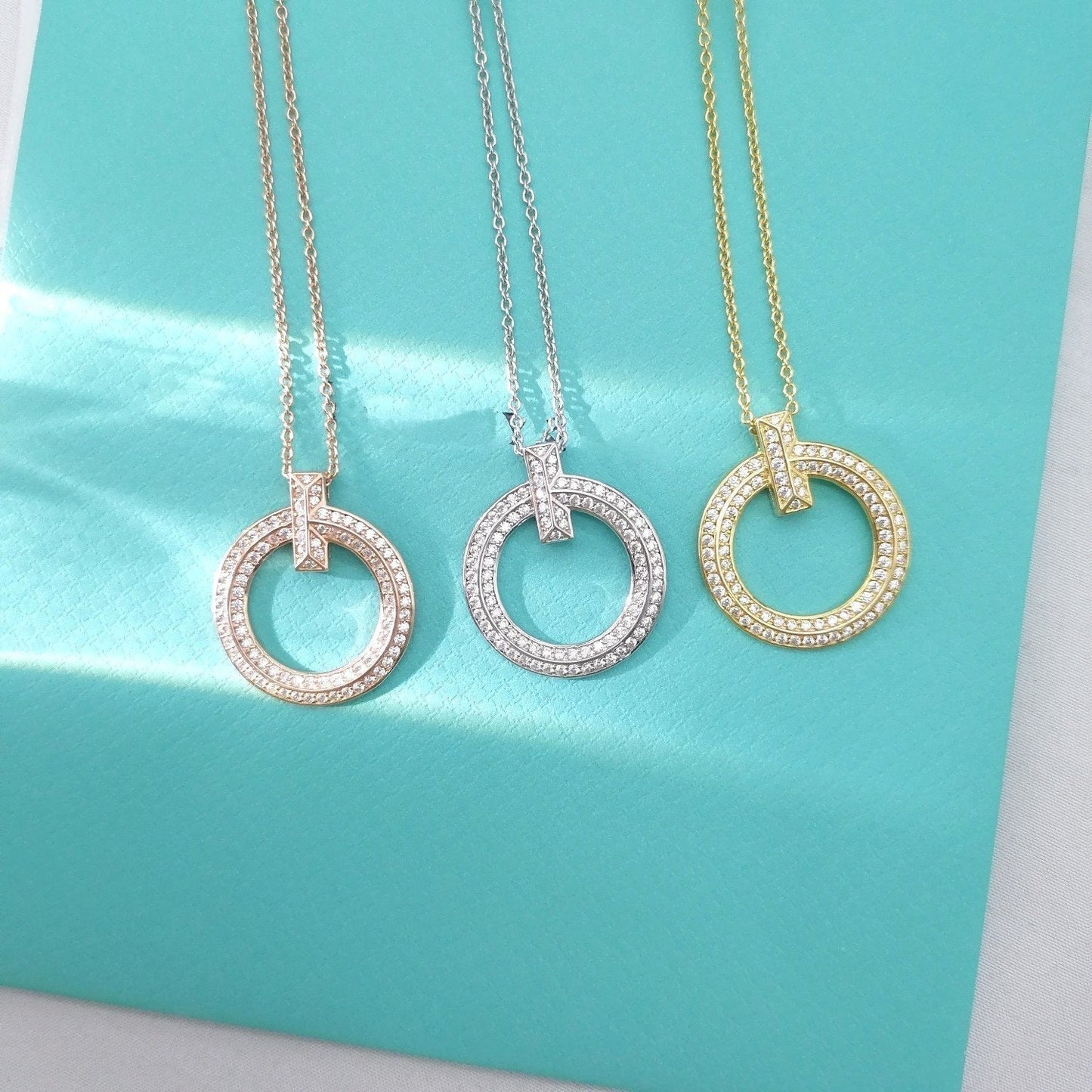 [Lumi Jewelry]T WIRE PEDANT DIAMOND NECKLACE