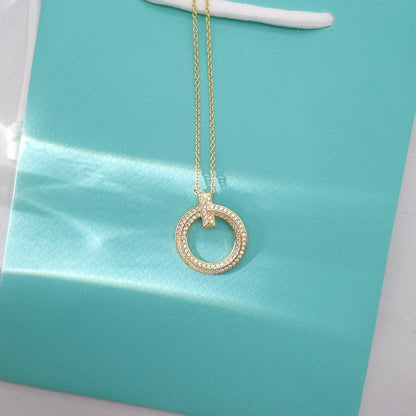 [Lumi Jewelry]T WIRE PEDANT DIAMOND NECKLACE