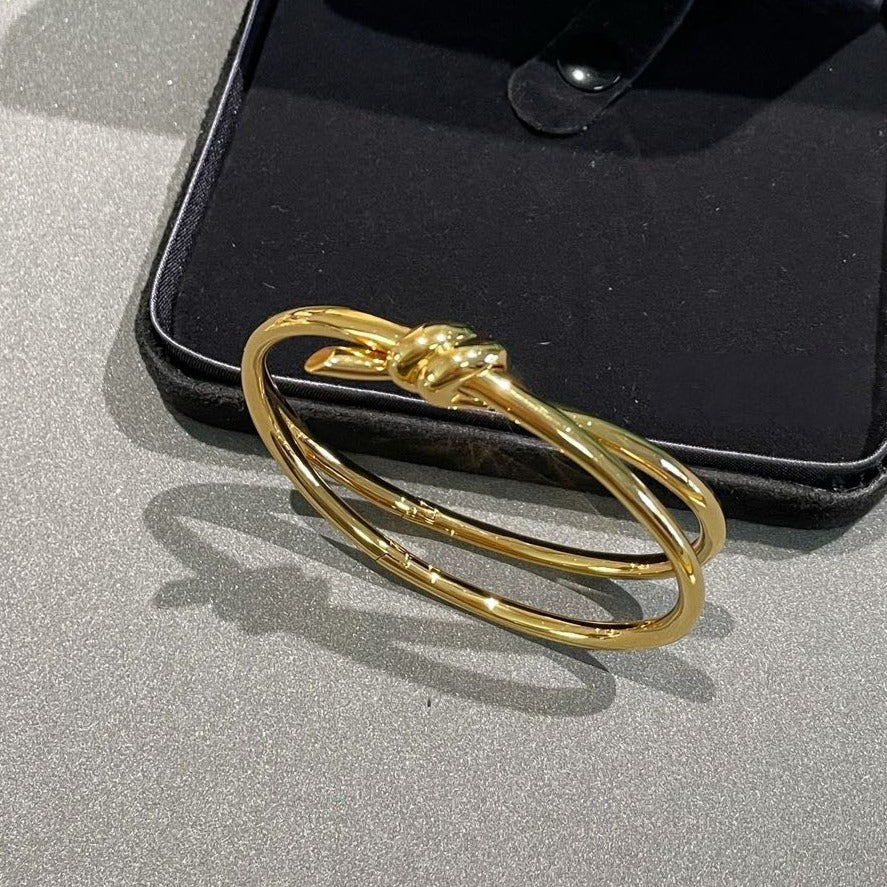 [Lumi Jewelry]KNOT DOUBLE ROW GOLD BRACELET