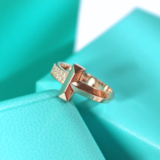 [Lumi Jewelry]T1 NARROW DIAMOND PINK GOLD RING