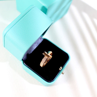 [Lumi Jewelry]T1 NARROW DIAMOND PINK GOLD RING
