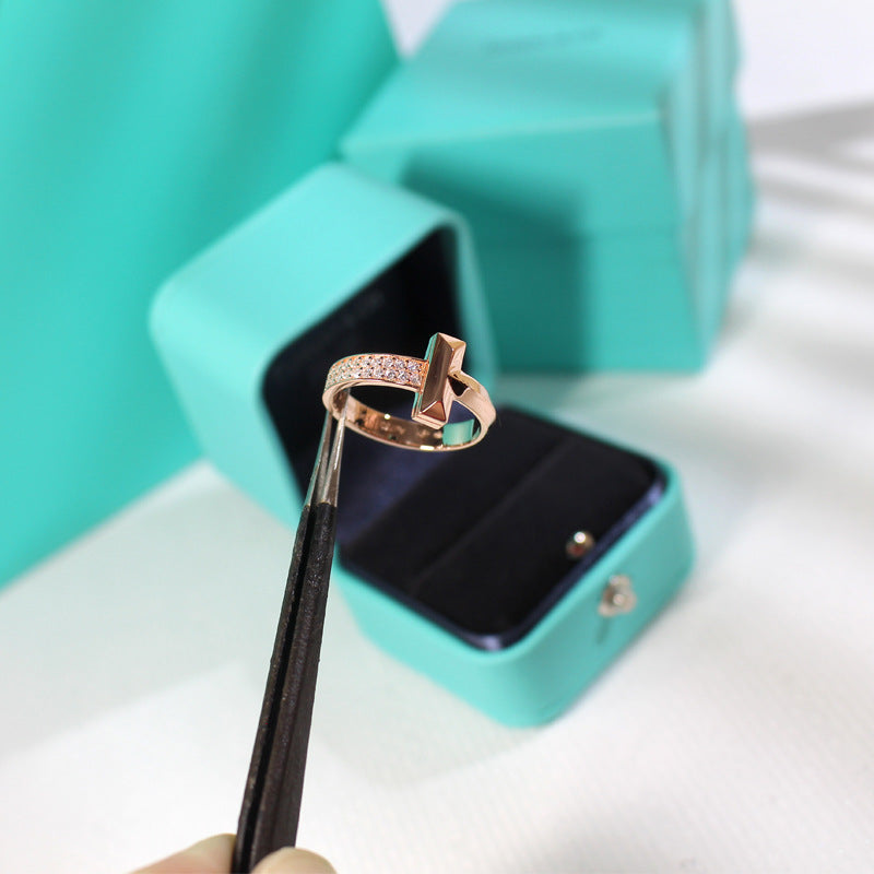 [Lumi Jewelry]T1 NARROW DIAMOND PINK GOLD RING