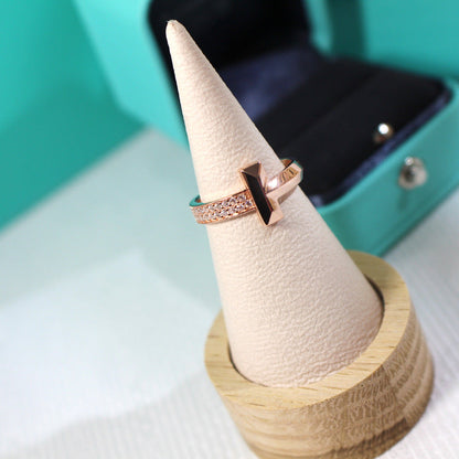 [Lumi Jewelry]T1 NARROW DIAMOND PINK GOLD RING
