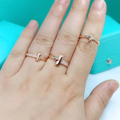 [Lumi Jewelry]T1 NARROW DIAMOND PINK GOLD RING