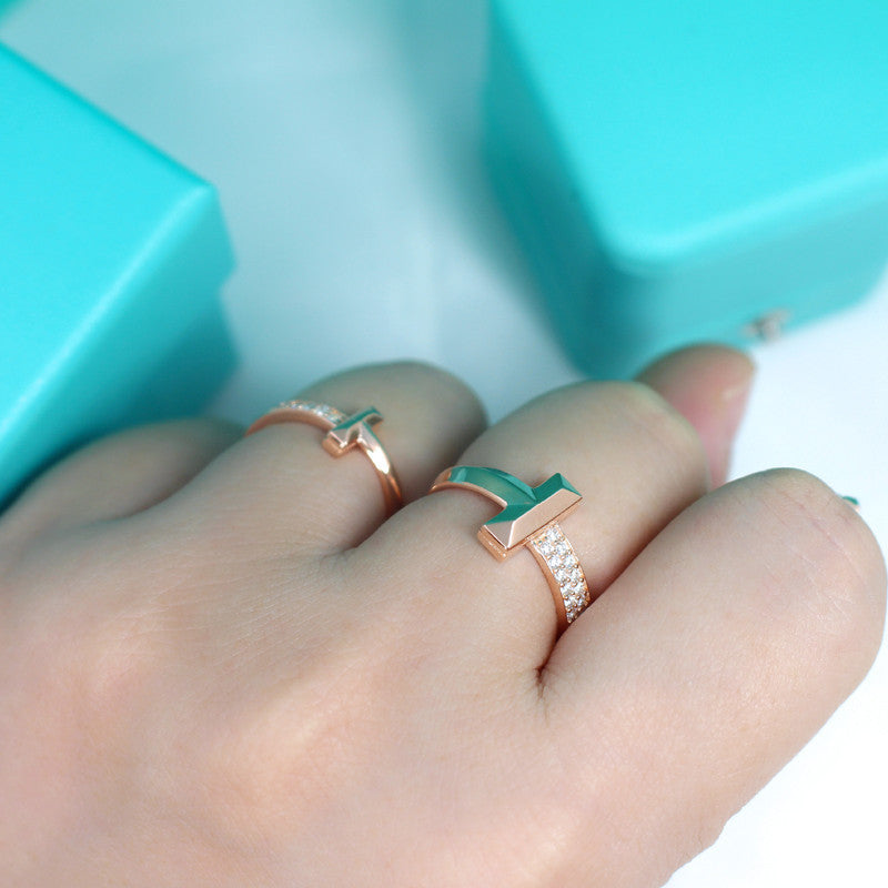 [Lumi Jewelry]T1 NARROW DIAMOND PINK GOLD RING