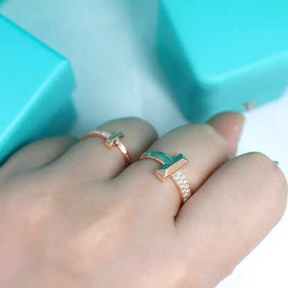 [Lumi Jewelry]T1 NARROW DIAMOND PINK GOLD RING