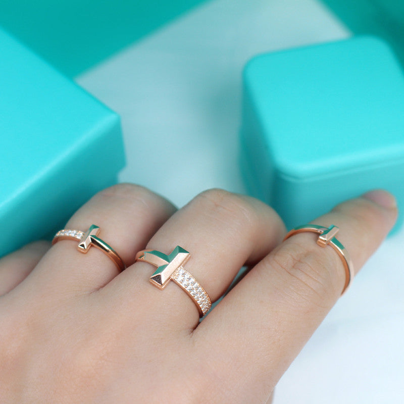 [Lumi Jewelry]T1 NARROW DIAMOND PINK GOLD RING